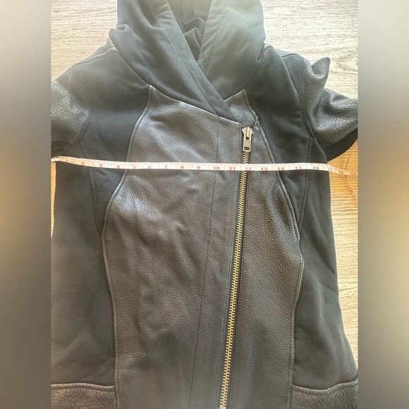 NWOT Helmut Lang 100% Lamb Leather Jacket 2 Asymmetrical Zip Double Lined Coat S - Picture 13 of 16